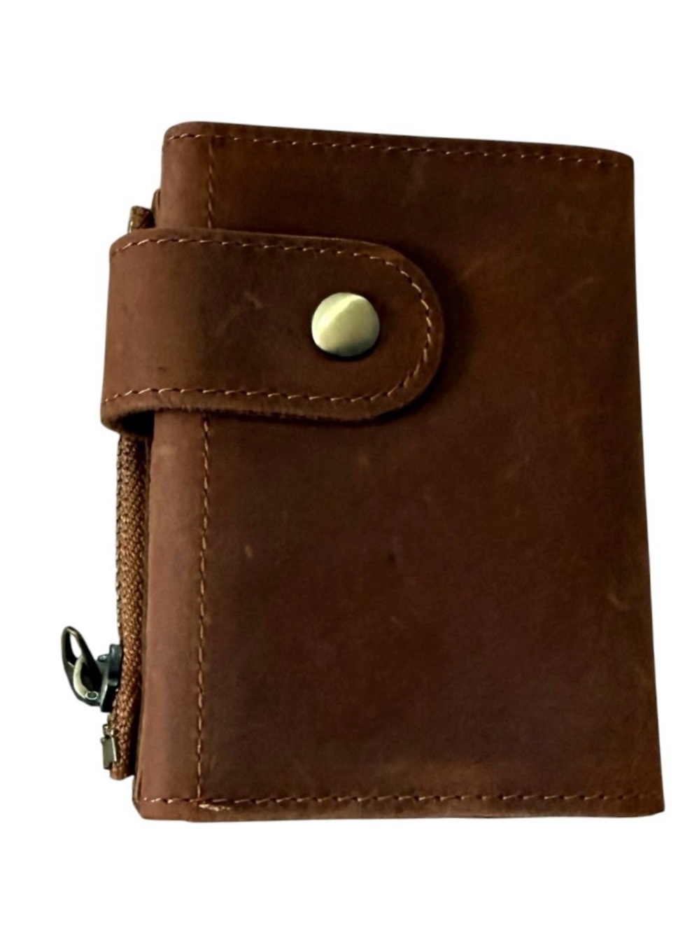 BAIGIO Genuine Leather RFID Unisex Multi Card with Zipper Wallet